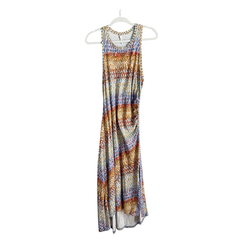 Anthropologie Daily Practice Treasure Tank Midi Dress Ruched Multicolor Knit M